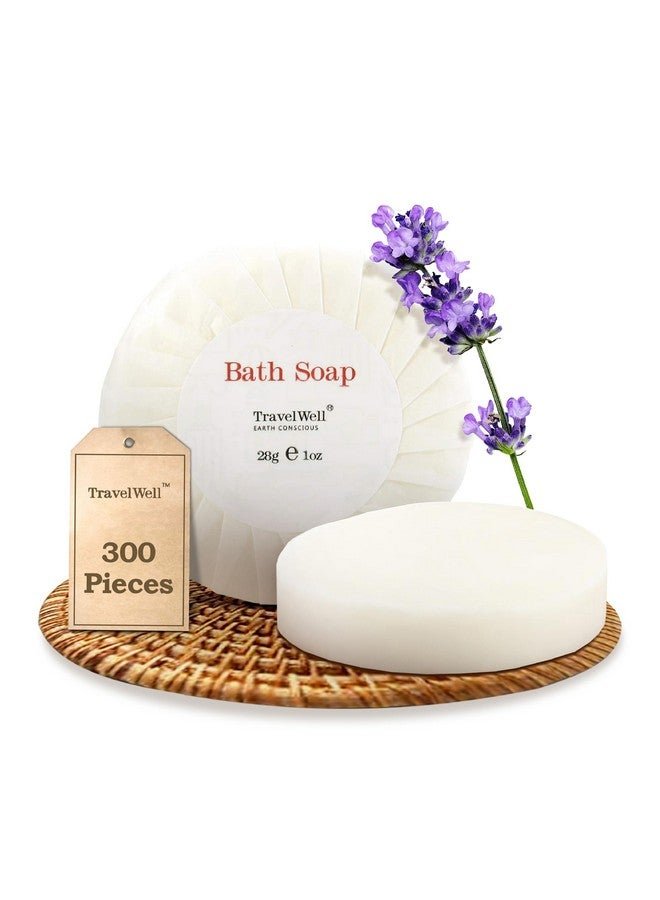 Travelwell Travel Size Soap Bars - 300 Pack, 1.0 Oz (28G) Mini Soap Bars, Hotel Soap Bars, Bulk Travel Size Toiletries - Individually Wrapped Bar Soap Bulk, Toiletries For Bnbs, Vrbo, Inns, And Hotels