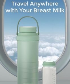 Momcozy Portable Breast Milk Cooler 22oz for Outdoor, Life Saver with 360° Total Cooling for 24 Hours, Larger Capacity Travel Breastmilk Chiller with 2pcs Baby Bottles for Breastmilk Storage, Green - Image 3