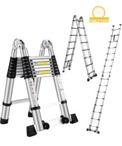 SUNRISE Telescoping Ladder Aluminum Ladder  Multi Function A Type Portable Telescopic Extension Ladder With Balance Rod Non Slip For Outdoor Indooor Working Household Use