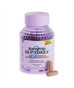 Lemme GLP-1 Daily, Reduce Hunger & Cravings, Boost GLP-1 Production, Support Fat Loss and Weight Management with Clinically Studied Ingredients, 1 Month Supply (60 Capsules)