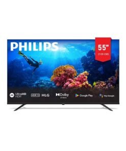 Philips 55 Inch 4K Ultra HD Smart Google TV with Hands-Free Voice Control Dolby Vision Atmos HDR10 with built-in Google Assistant (2025 Model) 55PUT7110/56 - Black 55PUT7110 Black