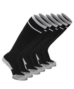 SKY WING Unisex Athletic Knee High Breathable Compression Solid Tube Soccer Football Sport Socks 1/2/3/4 Pairs for Youth Adult