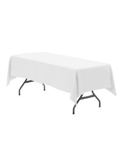 SISGL Solid Tablecloth Rectangular Polyester Fabric Table Cloth For Bridal Shower Wedding Birthday Party Decorations Banquet Restaurant
