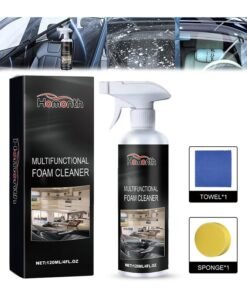 Homonth Multifunctional Glass Foam Cleaner, Glass Oil Film Remover For Car With Sponge Towel, Car Glass Oil Film Cleaner, Glass Oil Film Stain Removal Cleaner, Oil Film Remover For Car Window, 120ML