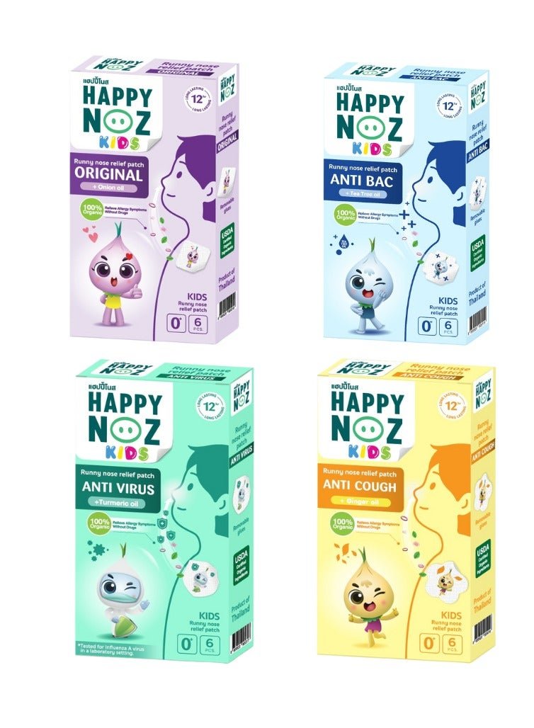 Happy Noz (Pack of 4) - Purple, Blue, Green & Yellow