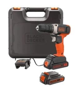 BLACK+DECKER 18V 1.5Ah Li-Ion Cordless Electric Compact Drill Driver with 2 Batteries in Kitbox for Wood Drilling & Screwdriving/Fastening, Orange/Black - BCD001C2K-GB, Orange/Black