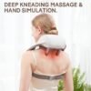 AUX Cordless Neck Massager with Heat – Shiatsu Deep Tissue Kneading Massager for Neck, Back & Shoulder Pain Relief | Portable Massage Shawl Wrap with Adjustable Compression | Relaxation Gift for Men & Women