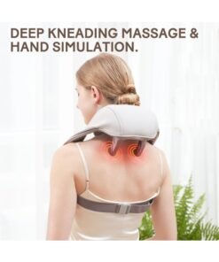 AUX Cordless Neck Massager with Heat – Shiatsu Deep Tissue Kneading Massager for Neck, Back & Shoulder Pain Relief | Portable Massage Shawl Wrap with Adjustable Compression | Relaxation Gift for Men & Women