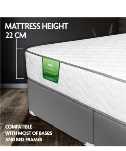 EASELIVING Orthopedic Mattress - 22 cm Medium Firm Mattress with Breathable Fabric | Reversible Bonnell Spring Ortho Mattress with Pressure Relief for All Sleepers | 3-Year Warranty | Single Bed Mattress (90 x 190 cm)