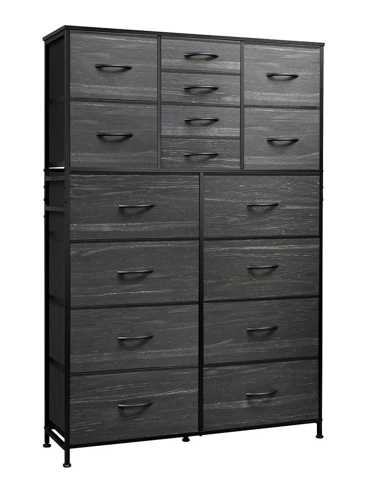 keke 16-drawer large size Fabric model For inside Home Bed Room Storage Cabinet Black Color 100cm
