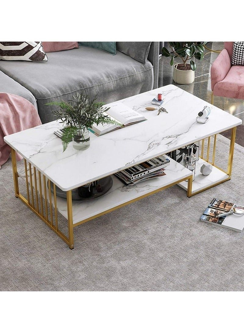 Coffee table, Apartment Villa Living Room Table 120x60x42cm Large Table Top Thick Side Table Marble Pattern Wooden Dining Table