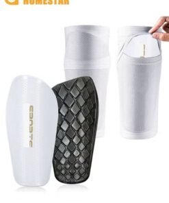 HOMESTAR Soccer Shin Guards, Shin Pads and Sleeves with Optimized Insert Pocket, Protective Soccer Equipment, White