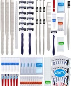 Suclain 48 Sets Hygiene Kits for Homeless in Bulk Homeless Basic Toiletry Kits Care Package Supplies Individually Packed for Men Women Travel Charity Hotel Business