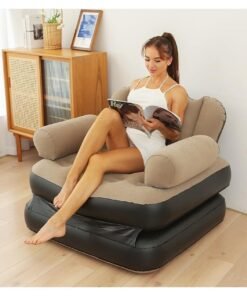 DubaiGallery Multifunctional 5-in-1 Inflatable Sofa with L-shaped Armrest,Portable Sofa, Air Chaise Lounge, Lazy Couch for Indoor & Outdoor