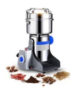ET-LIFE Electric Spice Mill, Electric Coffee Grinder, Pulverizer, Food Grinder, Stainless Steel Body & Blade, 1400W, 800g Large Capacity, Silver