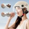 DUNISO Open Face Helmet, Scooter Helmet With Detachable Goggles, Adjustable Head Circumference, Shock And Fall Resistant, Comfortable And Breathable，Suitable For Both Men And Women