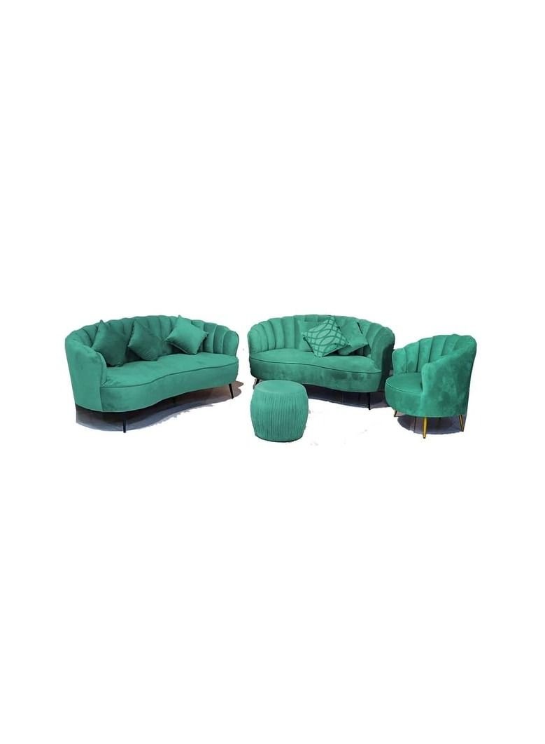 Maharat Al Bahar 6– Seater Sofa Set- 1+2+3 Green 200x80x80