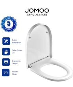 Jomoo Toilet Seat Cover, U-Shape Quiet Soft-Close Toilet Seat Cover, Quick-Attach Hardware Bathroom Toilet Seat, Durable and Removable for Easy Clean Lid