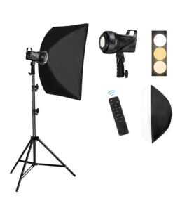 Glanfen Professional Photography Studio Lighting Kit, 500W 2800-6500K 3-Color LED Monolights with 60x90cm Rectangular Softbox & Adjustable Stand for Photo/Video/Live Streaming, High CRI90+ Dimmable Continuous Lighting