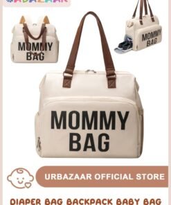 URbazaar Diaper Bag Backpack Baby Bag, 4 in 1 Diaper Bag Tote, Mom Bag for Hospital with 14 Pockets, Diaper Tote Bag for Labor & Delivery, Large Waterproof Baby Travel Bag with 2 Insulated Pockets, Beige