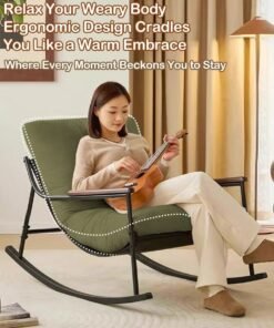 XiuWoo Modern Accent Chair Arm Chair Rocking Chair with Metal Frame