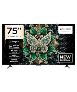 TCL Television 75 Inch Smart TV 4K QD-Mini LED Colorful Quantum Crystal HDR 10+ Gaming Google TV, 144Hz Native Refresh Rate, ONKYO 2.1 Hi-Fi, Dolby Atmos, AI Mode, (2025 Model) 75C6K Black
