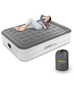 Cosi Home King Sized Air Bed , Premium Inflatable Mattress with a Built,in Electric Pump, Integrated Raised Pillow and Storage Bag
