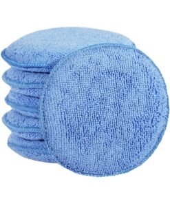 HALAMODO 6 Pieces Microfiber Wax Applicator Pads, Car Wax Applicator, Buffing & Detail Polishing Foam Pads for Car Cleaning and Fine Polishing Blue