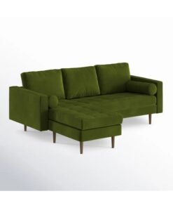 ALWASIT HOME Luxurious Geo Velvet Sectional – L-Shape