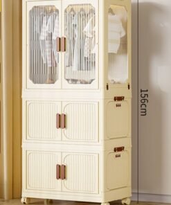NKX 2 Layers Stylish Multi-Functional Storage 1 Cabinet & 2 Wardrobe