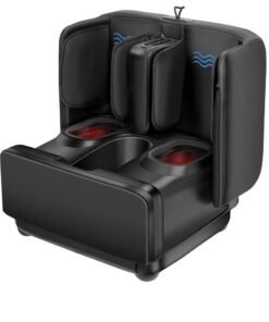 Sky Land 2-in-1 Shiatsu Foot and Calf Massager with Heat, Compression & Vibration – Pain Relief for Feet, Legs & Ankles – Electric Massage Machine & Heated Footrest Ottoman – EM-2196