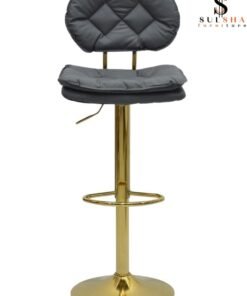 SULSHA PU Leather Round Bar Stool with Back Rest Height Adjustable Swivel Pub Chair Home Kitchen Bar stools Backless Stool with Footrest