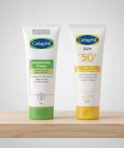 Cetaphil Moisturizing Cream Dry To Very Dry, Sensitive Skin 100grams + Sun Spf 50+ Light Gel, Moisturizer Sunscreen, Sensitive Skin, Very High Protection And Very Water Resistent, Unscented 50ml