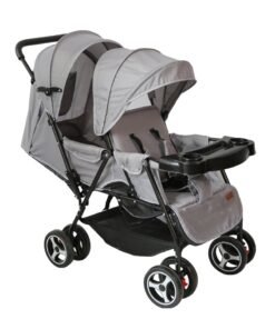 Moon Magnum Tandem Easy Fold Twin Travel Stroller Light Grey