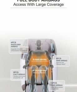 ARES uRoyal Massage Chair | 3D Super long SL-Track massage | 12 Auto massage program | Heating | Voice control | 3 Zero-gravity positions | 3D Digital Bluetooth (Beige Brown) - Image 4