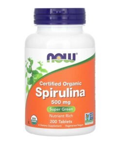 NOW Foods, Certified Organic Spirulina, 500 mg, 200 Tablets