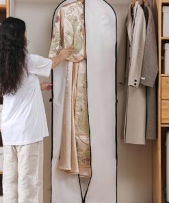 CityRiya-Long Garment Bags for Hanging Clothes 2 PCS Garment Storage Bags Suit Bags Dress Bag for Storage Hanging Clothes Covers Storage Protector Long Dress Bags for Gowns Closet Storage and Travel