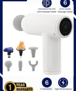 Prime by javaudan Mini Heat & Cold Massager Gun Muscle Massager Gun Muscle Relaxation Massage Device Portable Massager Device 6-Speed Deep Tissue Massager with 6 Heads, Muscle Relief Tool for Back, Neck, & Body