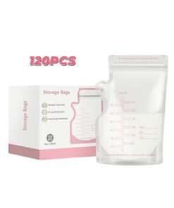 RAKAY 120 PCS Self Standing Breast milk Storage Bags, Food Grade Material.250ML,Milk Plastic Bag