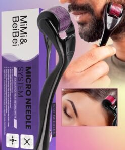 MiMi & BeiBei 0.5mm Microneedle Roller System For Hair & Beard Growth with 540 Titanium Needles, Derma Microneedling Roller for Hair Beard Eyelash & Eyebrow Growth, Repairs Damaged Hairs Follicles