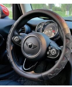 Barakah Steering Wheel Cover Universal 15 inch, Microfiber Leather Viscose, Great Grip with 3D Honeycomb Anti-Slip Design, Red
