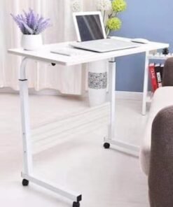 BLOOMING TIME Adjustable Portable Laptop Desk Bedside Computer Table White