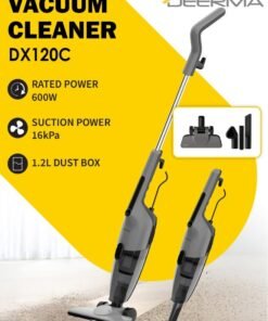 Deerma Dynamic Clean Vacuum 2-in-1 Handheld & Stick Cleaner with 16000Pa Ultra Suction, Low-Noise Operation and 3 Versatile Brushes 600 W DX120C Gray