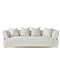 DANUBE HOME Oru 3 Seater Fabric Sofa, Modern Upholstered Couch With Soft Cushions, Comfortable & Durable Living Room Sofa, Minimalist Design For Stylish Home Decor  –  Grey