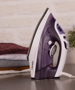 DOMEA Steam Iron With Adjustable Thermostat | Anti Drip Function, Light Weight With Ceramic Sole Plate, For All Cloth Types, Anti Calc & Auto Clean, Spray & Steam Burst Setting | 2200 Watts