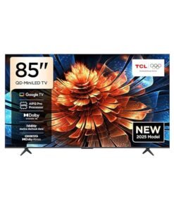 TCL Television 85 Inch Smart TV 4K QD-Mini LED Colorful Quantum Crystal HDR 10+ Gaming Google TV, 144Hz Native Refresh Rate, ONKYO 2.1 Hi-Fi, Dolby Atmos, AI Mode, 85Q6C (2025 Model) 85Q6C black