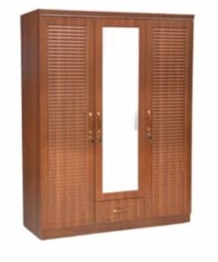 ALWASIT HOME 3 Door Wooden Wardrobe Cabinet Cupboard Engineered Wood Perfect Modern Stylish Heavy Duty Color Oak