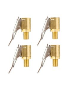 4pcs Car Tire Air Chuck Brass Open End Valves Air Pump Clips Tire Valve for Car Pump