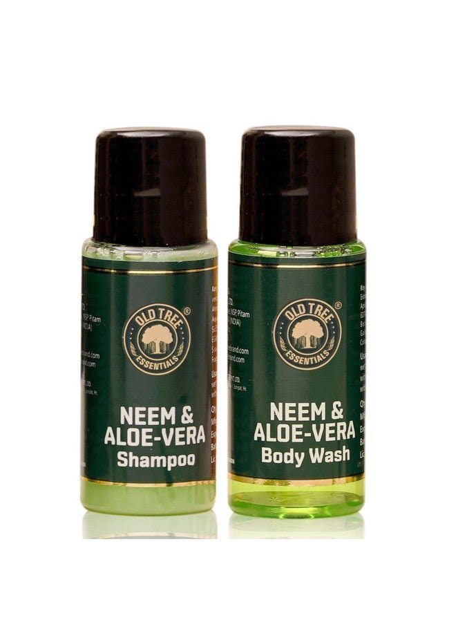 Old Tree Aloe-Neem Bath Gel And Shampoo Combo 20Ml Each - (Set Of 50) | Hotel Toiletries Kit For Hotel Rooms, Guest House, Marriage Hall And Hospitality