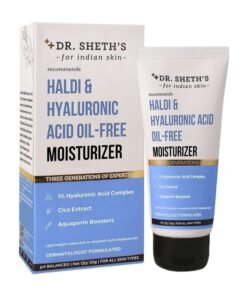 Dr. Sheth's Dr. Sheth’s Haldi And Hyaluronic Acid Oil-Free Moisturizer | Lightweight Moisturiser to Rehydrate Dull Skin | 1% Hyaluronic Acid, Cica Extract And Aquaporin Boosters | Women And Men | 50g